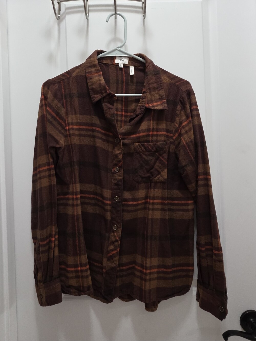 BKE By Buckle Brown Button Down Flannel Top